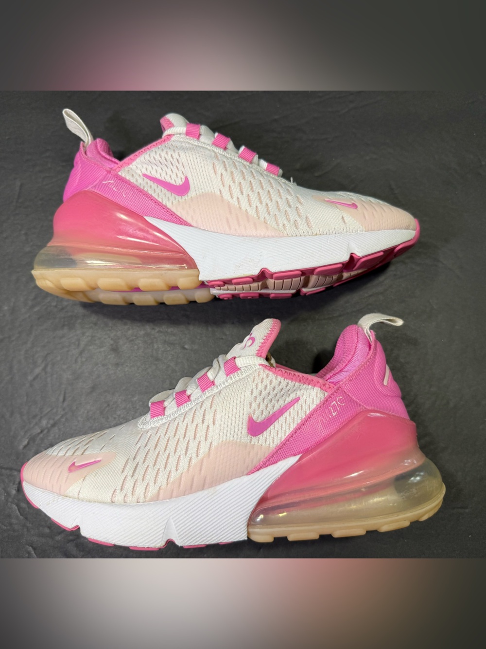 Nike Air Max 270 Women’s Pink White Sneakers Shoe Size- 5.5 Women’s or Youth 4Y